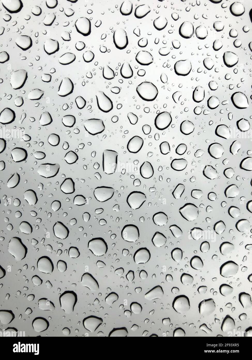 pioggia caduta sul vetro Foto Stock