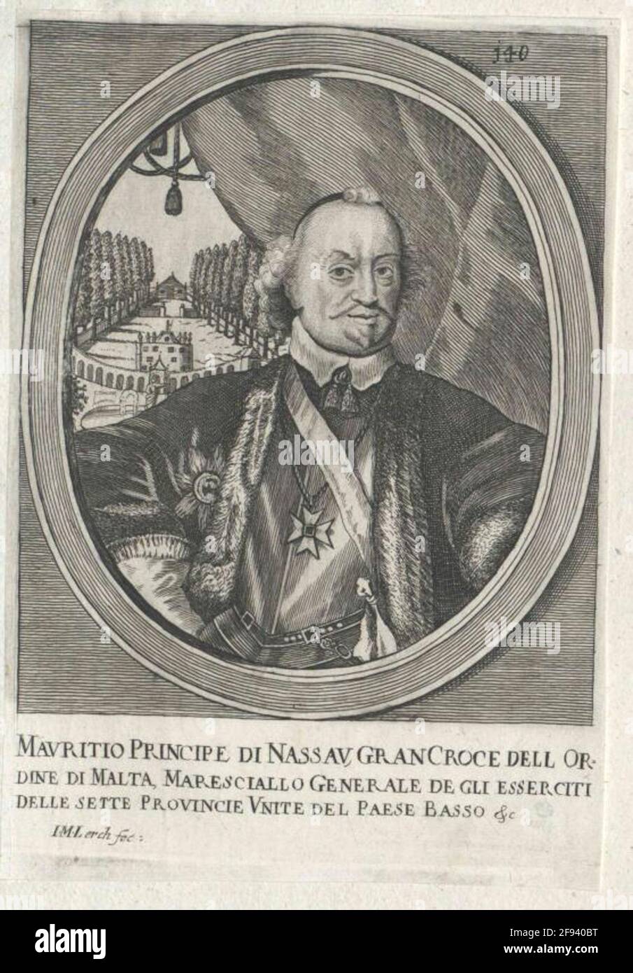 Johann Moritz, principe di Nassau-Siegen Stecher: Lerch, Johann Martin Foto Stock