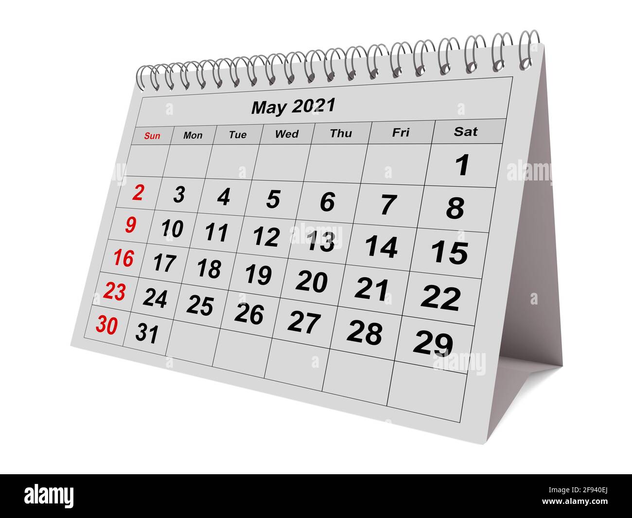 Una pagina del calendario mensile annuale - mese maggio 21. rendering 3d Foto stock - Alamy