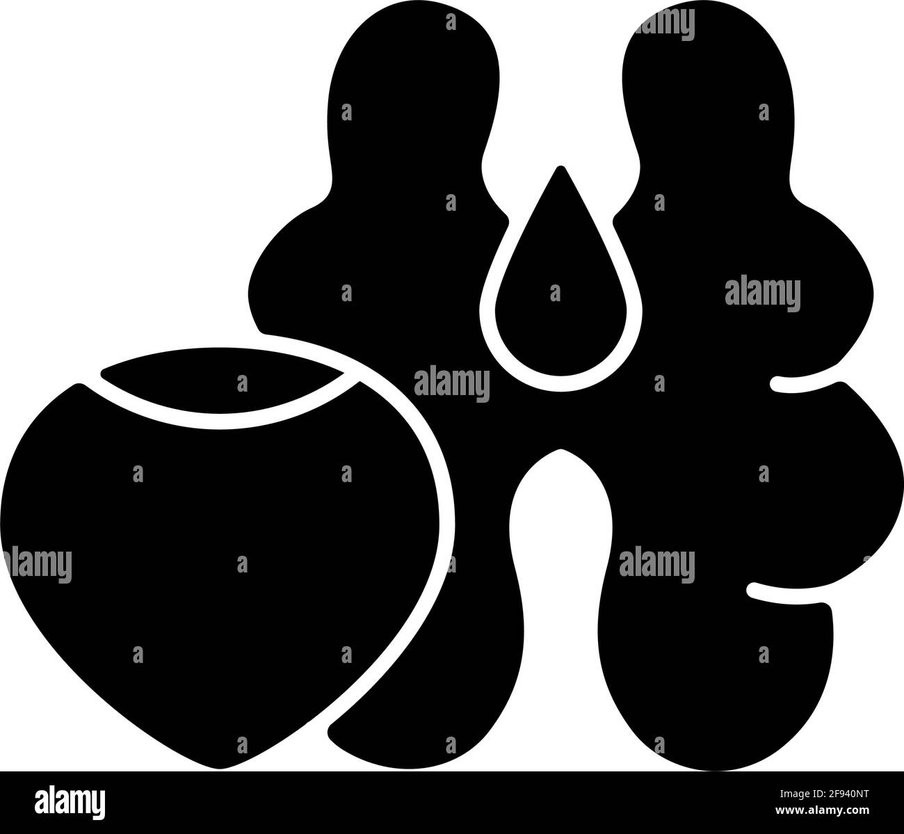 Icona glifo nero di tree nuts Illustrazione Vettoriale