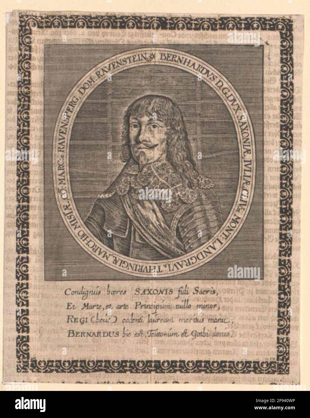 Bernhard, Principe di Sachsen-Weimar. Foto Stock