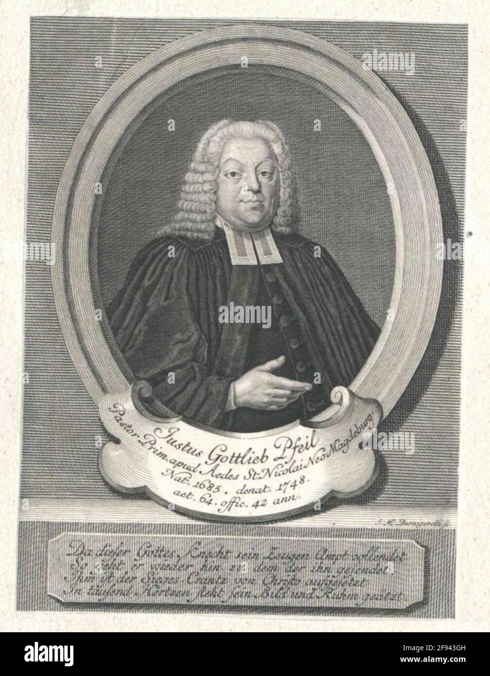 Freccia, Justus Gottlieb. Foto Stock