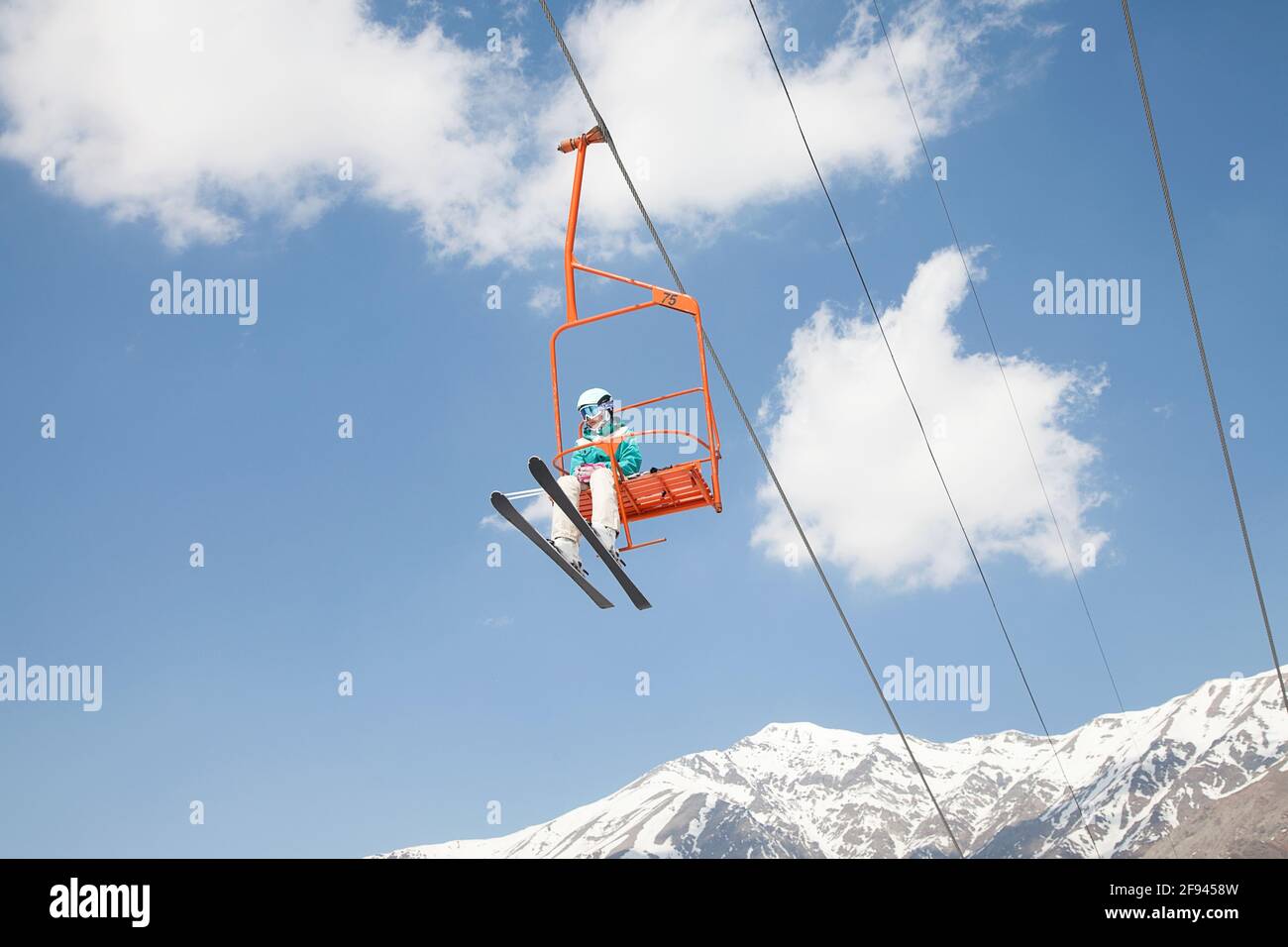 Skifahren im Iran, Shemshak Foto Stock