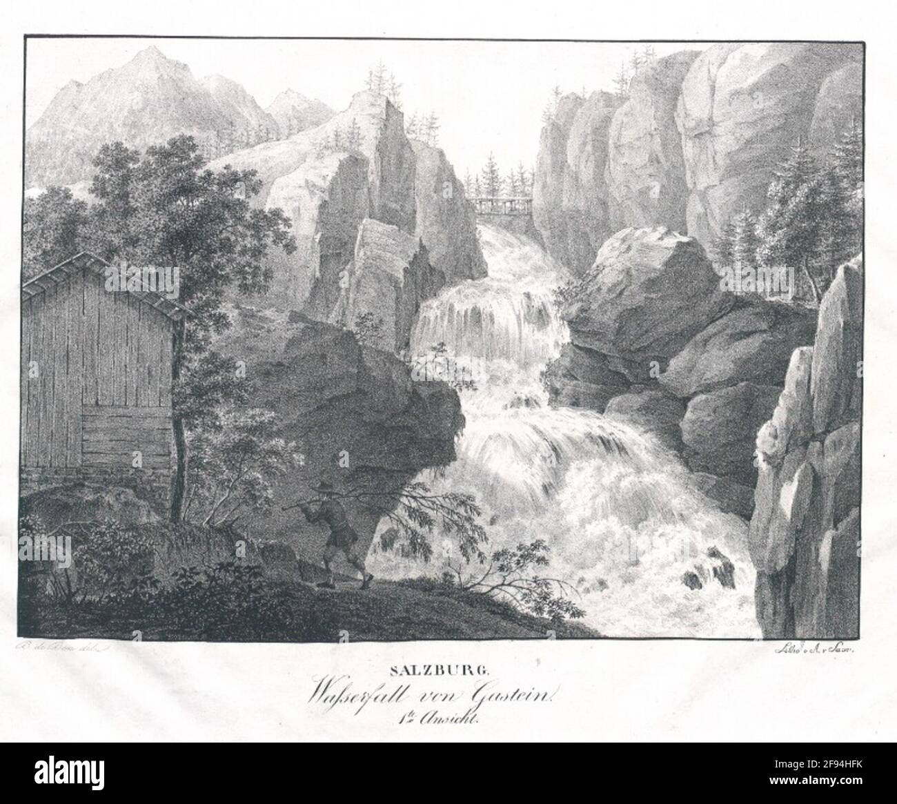 Cascata di Gastein 1 ° vista. Salisburgo. Foto Stock