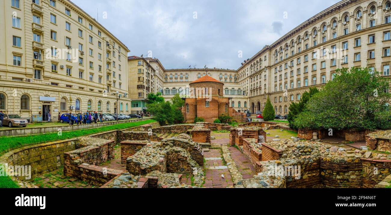 Vista del saino george rotunda a Sofia, Bulgaria. Foto Stock
