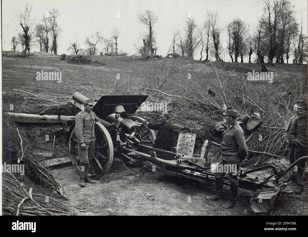15 cm m.14. Uritzer di campo. Foto Stock