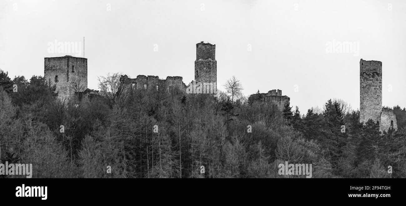 La Ruine del Castello di Brandeburgo nella Valle di Werra a. Herleshausen Foto Stock
