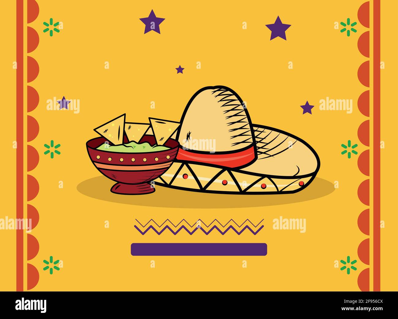Cappello messicano con ciotola nachos Immagine e Vettoriale - Alamy