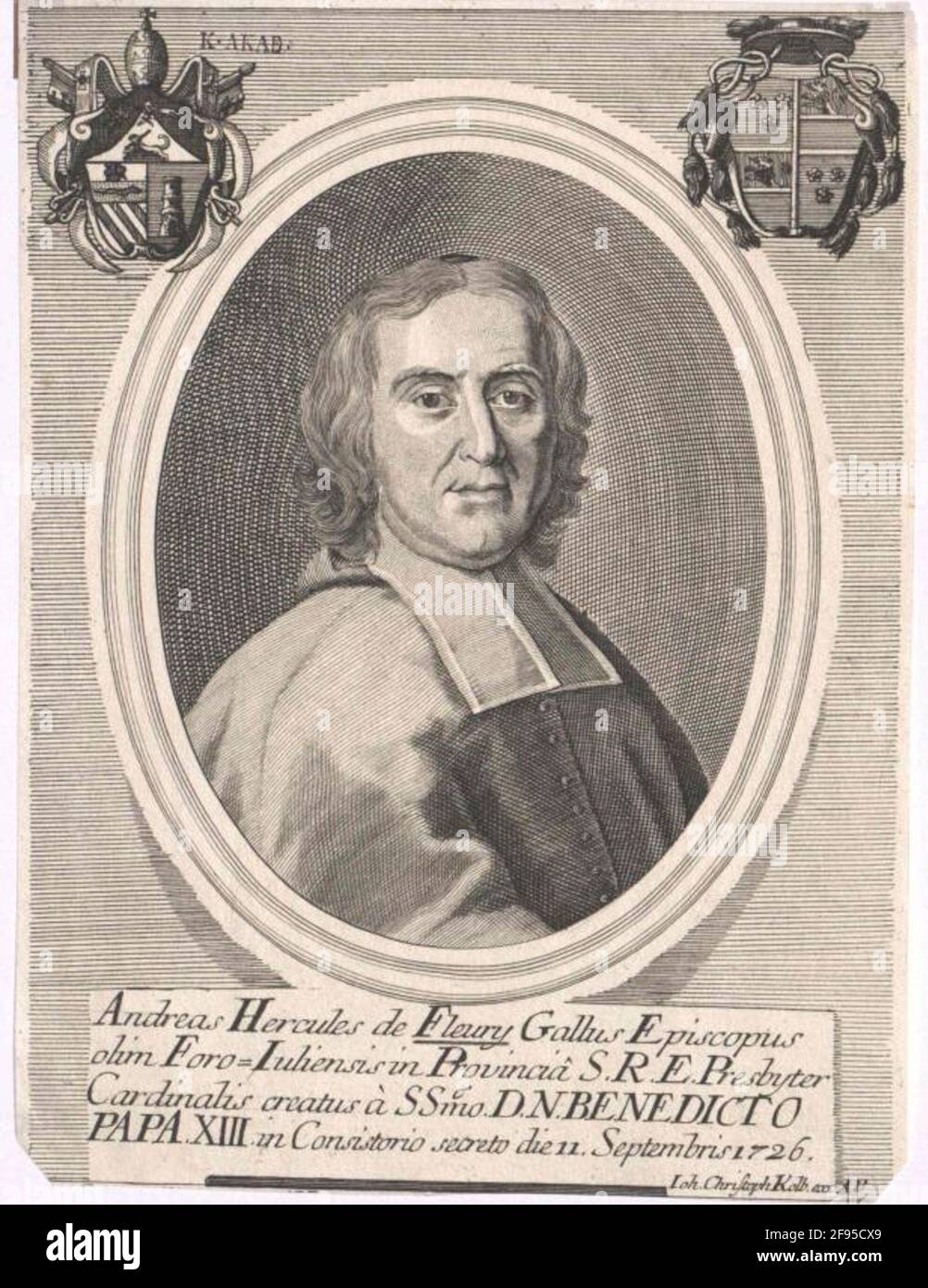 Fleury, André Hercule de Stecher: Kolb, Johann Christoph Foto Stock