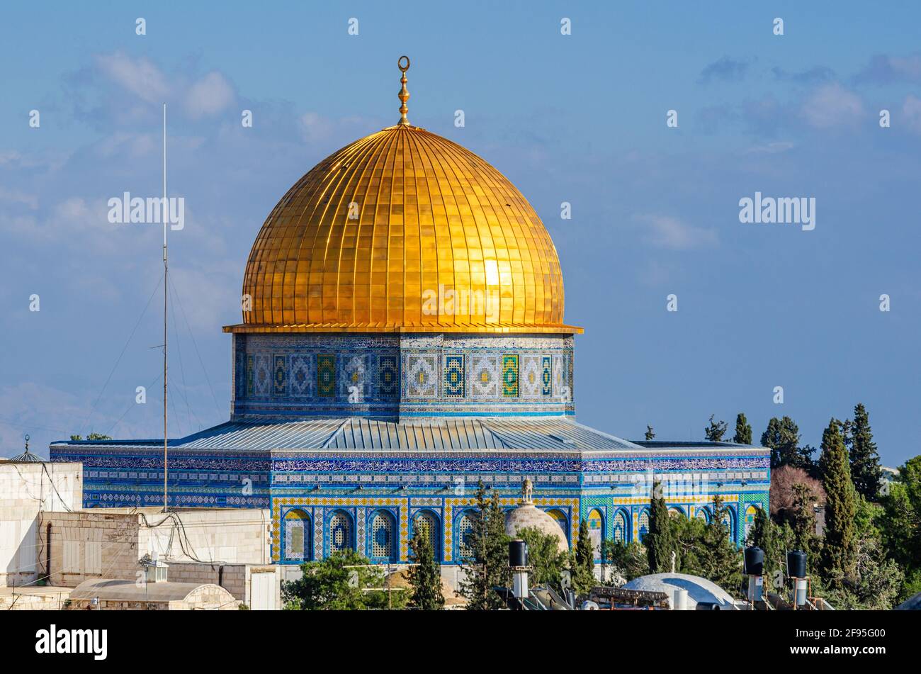 Il Monte del Tempio, conosciuto come Haram esh-Sharif per i musulmani, a Gerusalemme, Israele. Foto Stock