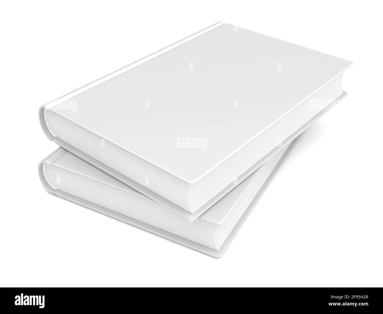 Libri bianchi su sfondo bianco. immagine 3d Foto Stock