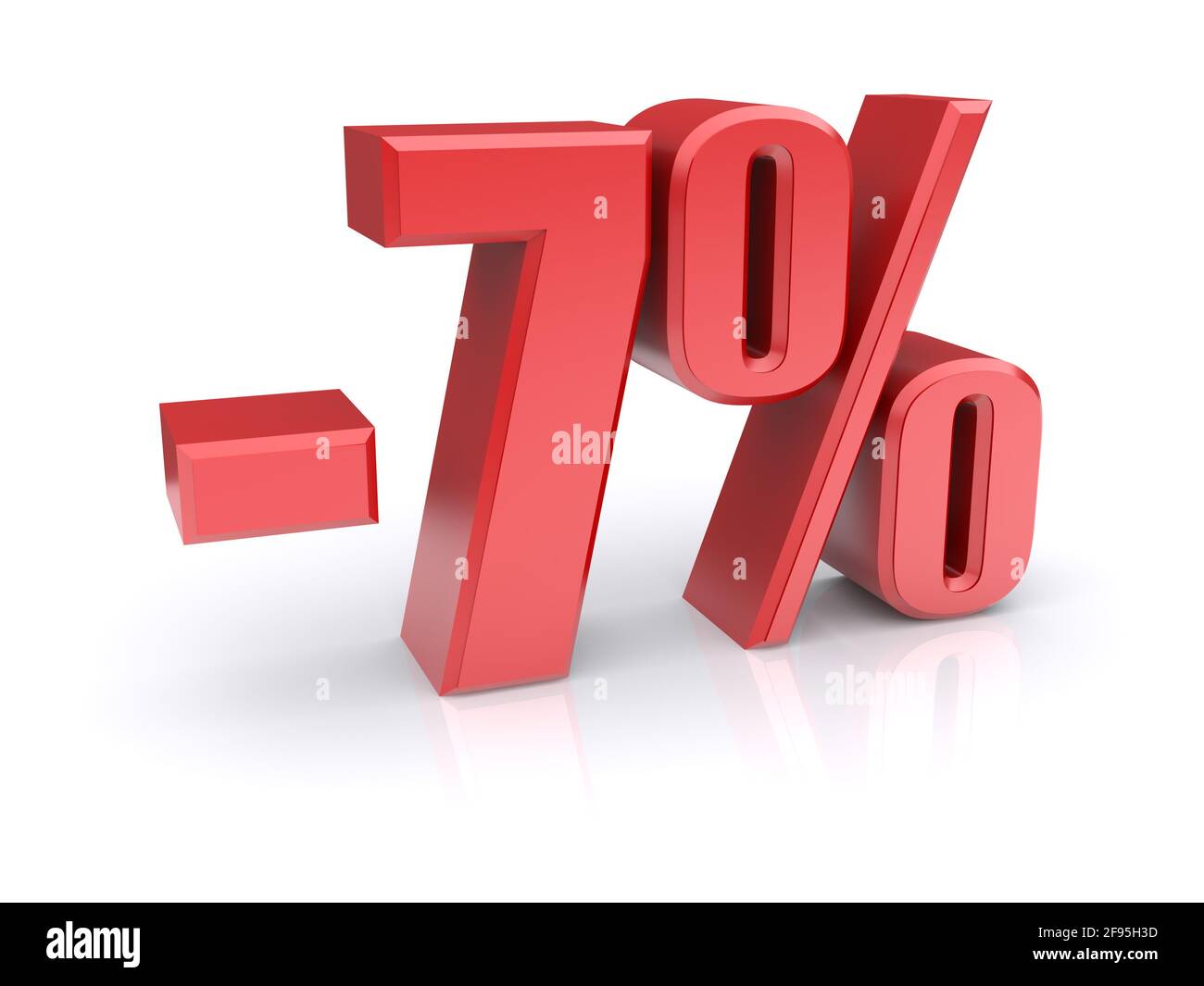 icona di sconto del 7% su sfondo bianco Foto Stock
