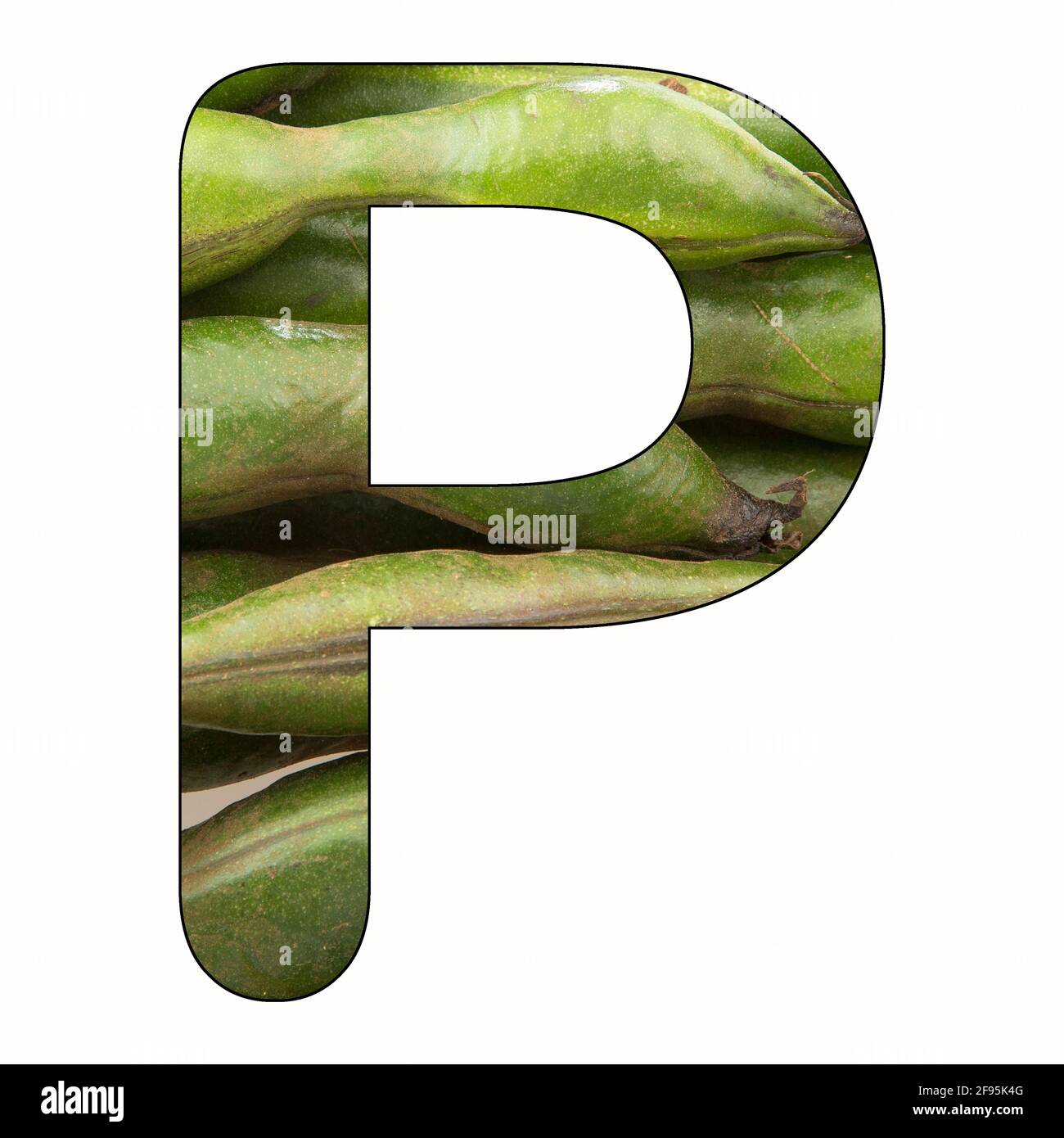 Lettera P dell'alfabeto con sfondo a frutta Foto stock - Alamy