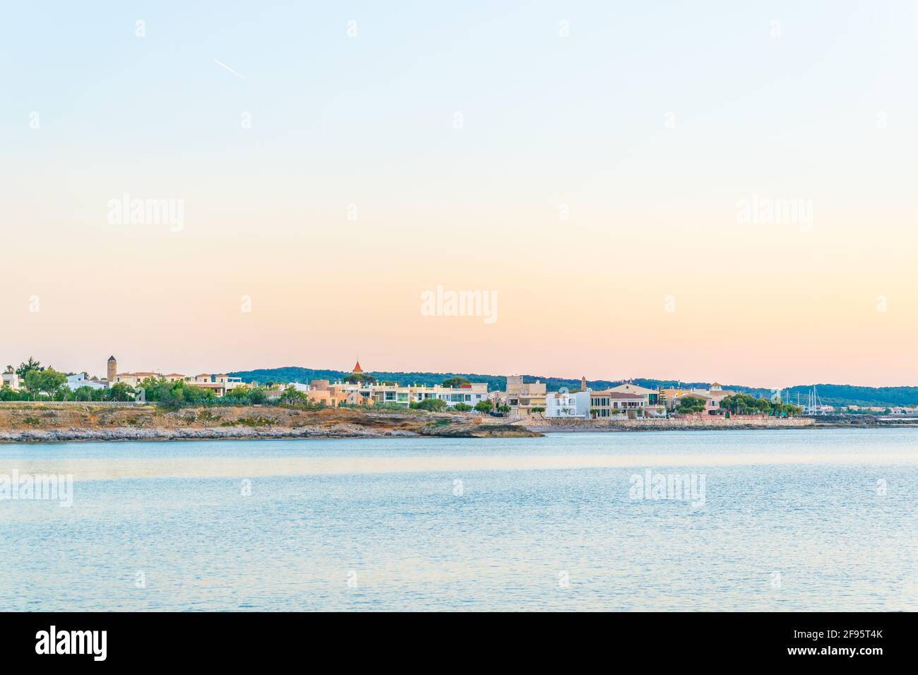 Vista al tramonto di Colonia de sant pere, Maiorca, Spagna Foto Stock