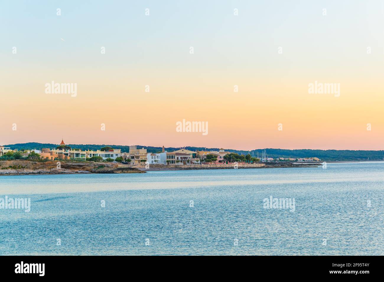 Vista al tramonto di Colonia de sant pere, Maiorca, Spagna Foto Stock