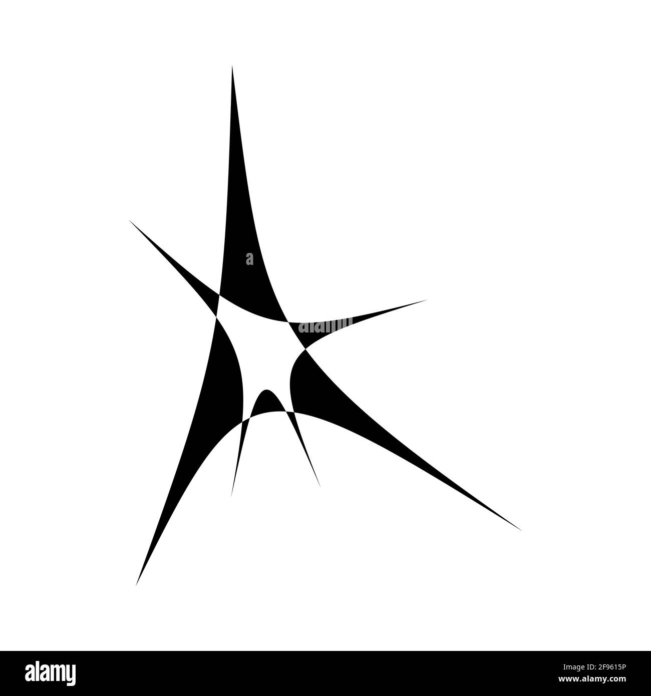 Strana forma vettoriale isolata su sfondo bianco. Figura geometrica perfetta per le pagine web del logo social media t-shirt sci-fi scene cartoline Illustrazione Vettoriale