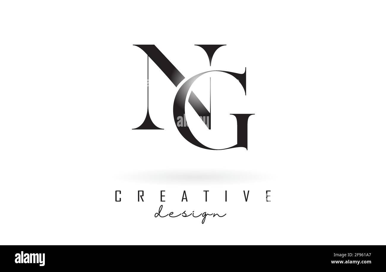 CONCETTO di logotipo CON logo DI design a lettera NG n g con carattere  serif e stile elegante. Icona dell'illustrazione vettoriale con le lettere  N e G Immagine e Vettoriale - Alamy