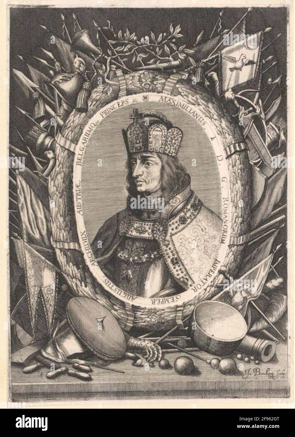 Massimiliano I., Romano-Tedesco Kaiser Stecher: Bornking, Johann Foto Stock