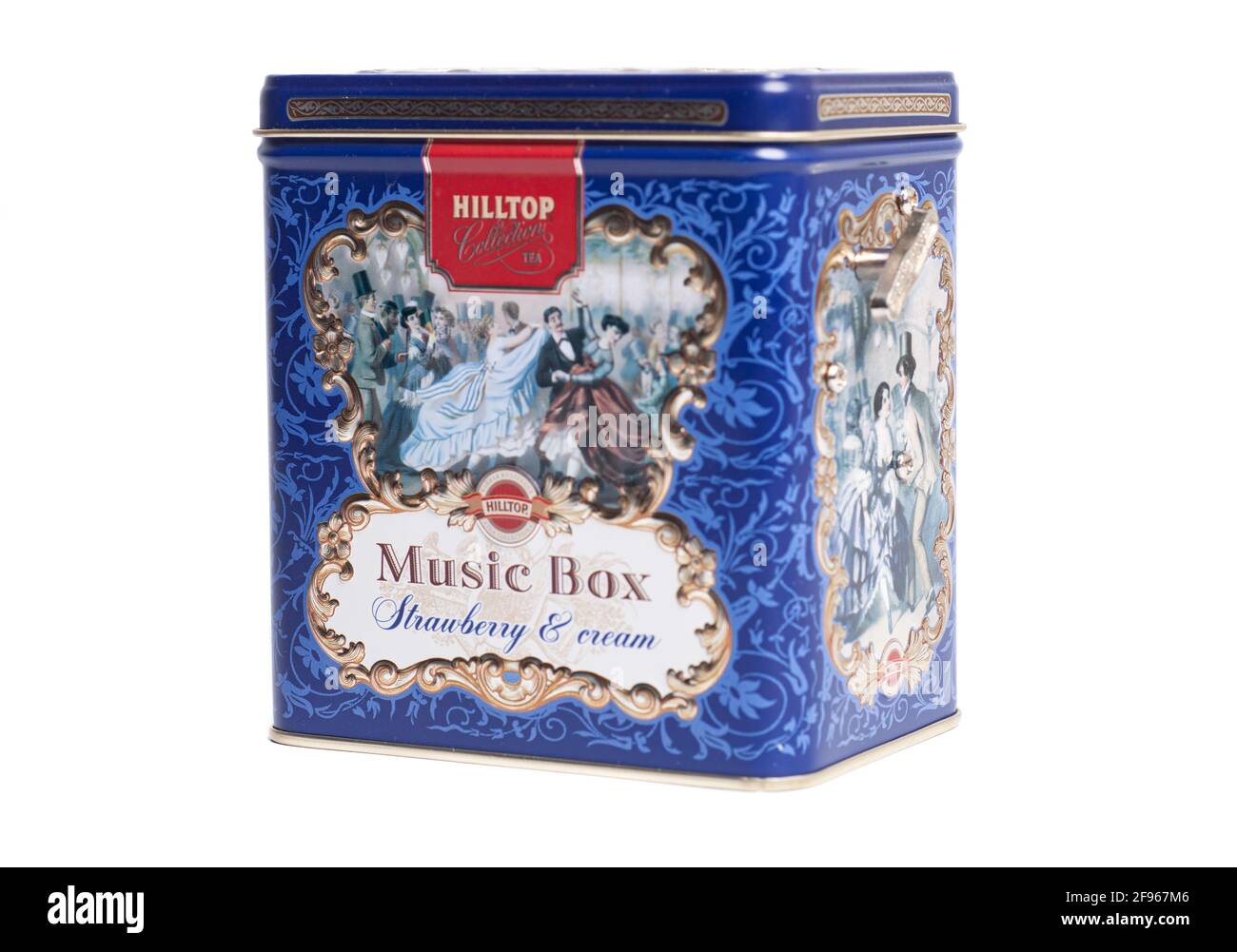 Mosca, Russia Aprile 13,2021 Hilltop Collection Tea Music Box fragola e crema. Foto Stock