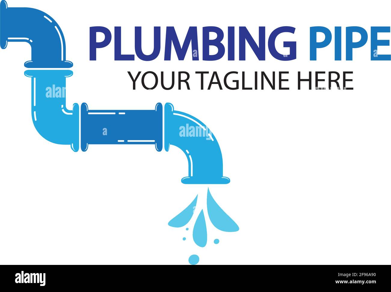 Disegno vettoriale del logo di tubatura, modello di disegno vettoriale del logo di plumbing. Disegno del logo di tubatura dell'acqua.logotipo di perdita dell'acqua, concetto di disegno, creativo Illustrazione Vettoriale
