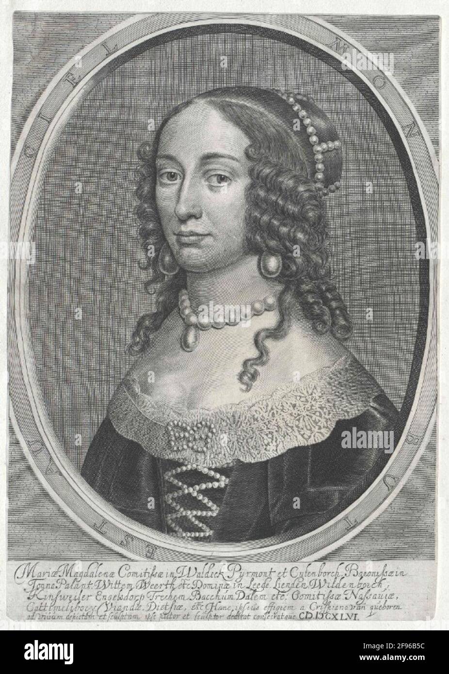 Maria Maddalena, Contessa di Nassau-Siegen. Foto Stock