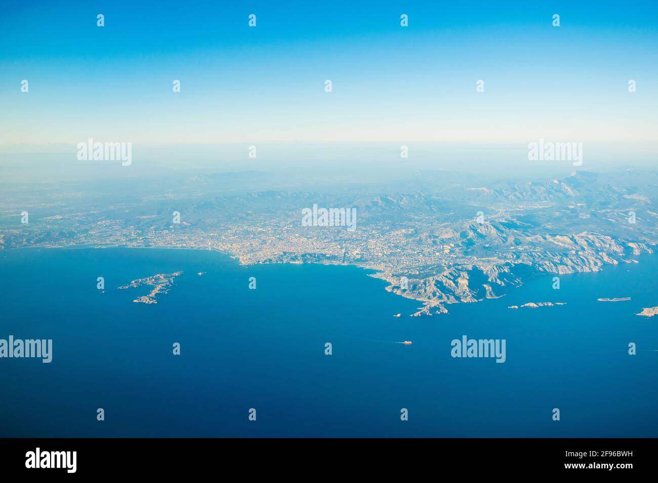 Vista aerea di Marsiglia, Francia Foto Stock