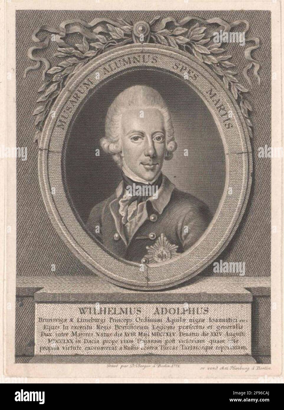 Guglielmo Adolf, principe di Braunschweig-Wolfenbüttel. Foto Stock