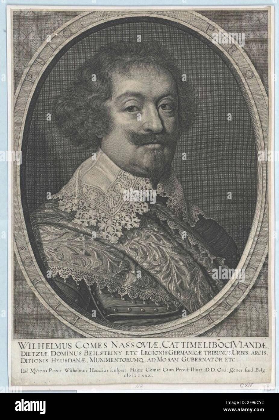 Wilhelm, Conte di Nassau-Siegen Pittore: Miti, Isaacstecher: Hondius, Willem Foto Stock