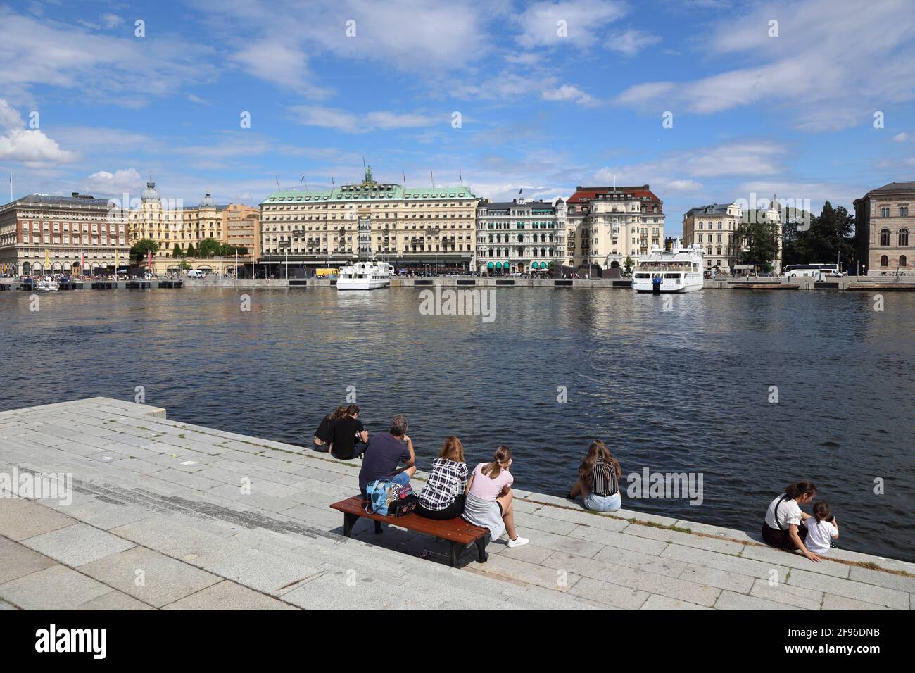 Svezia, Stoccolma, Skeppsbron Foto Stock