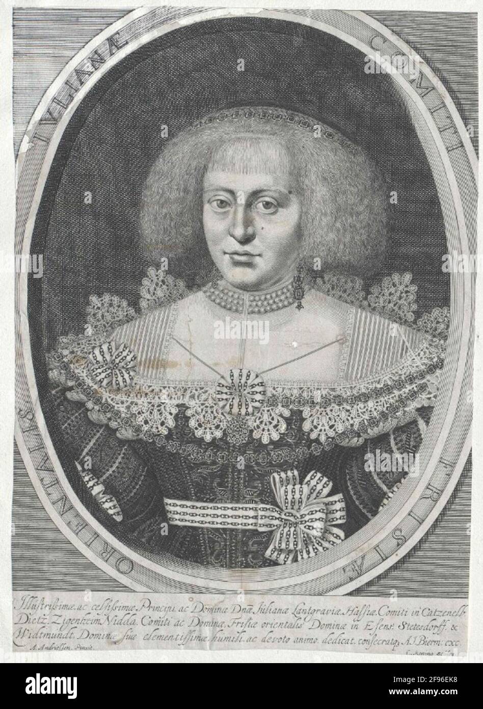 Juliane, Contessa di Nassau-Siegen. Foto Stock