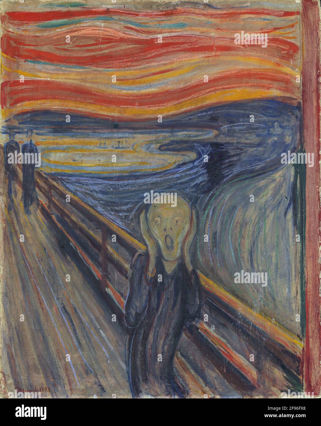 Wieco Art Quadro Su Tela L'Urlo Di Edvard Munch – Riproduzione Incorniciata, 31x41 Cm, Cornice In PS Dorata, Decorazione Parete Moderna - 2