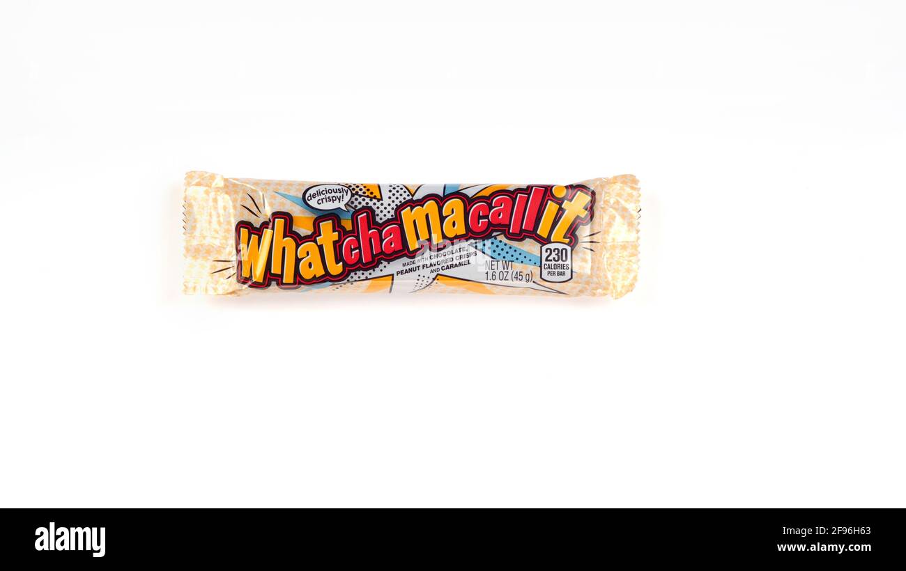 Whatchamacallit Candy Bar a Wrapper dalla Hershey Company Foto Stock