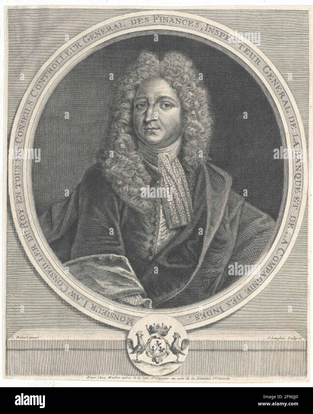 LEGGE di Lauiston, John Studis: Langlois, Jean (1649) perdita: Millot,? (1718) Dipartimento: 1718/1720 navigato: Parigi Foto Stock