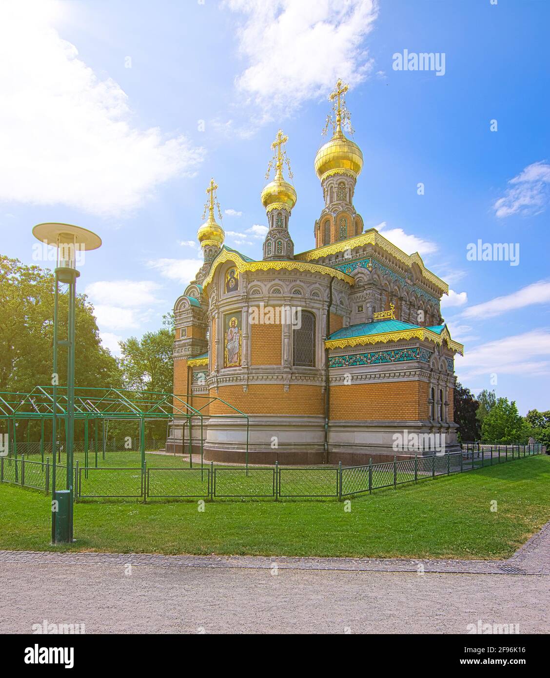 Santa Maria Maddalena Chiesa Ortodossa Russa di Darmstadt Germania. Russische Orthodoxe Kirche der hl. Maria Maddalena Darmstadt. Luoghi da visitare. Foto Stock