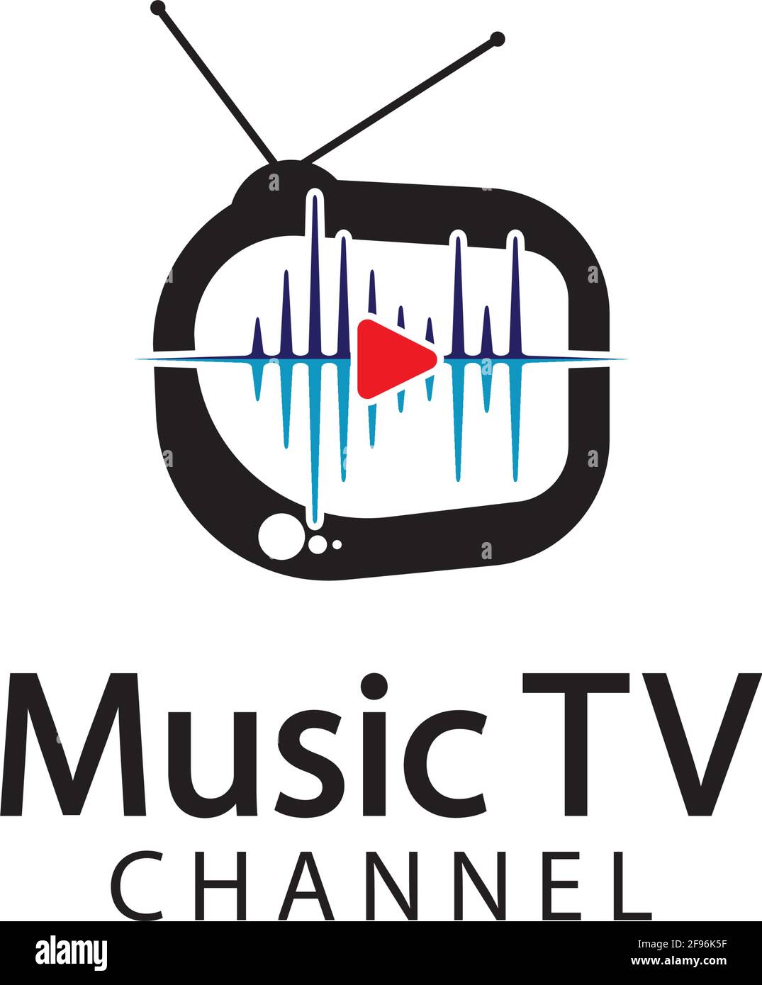 Music TV Logo Design Template.Music Channel Logo Template Design Vector, emblema, Design Concept, Creative Symbol, Icon Illustrazione Vettoriale