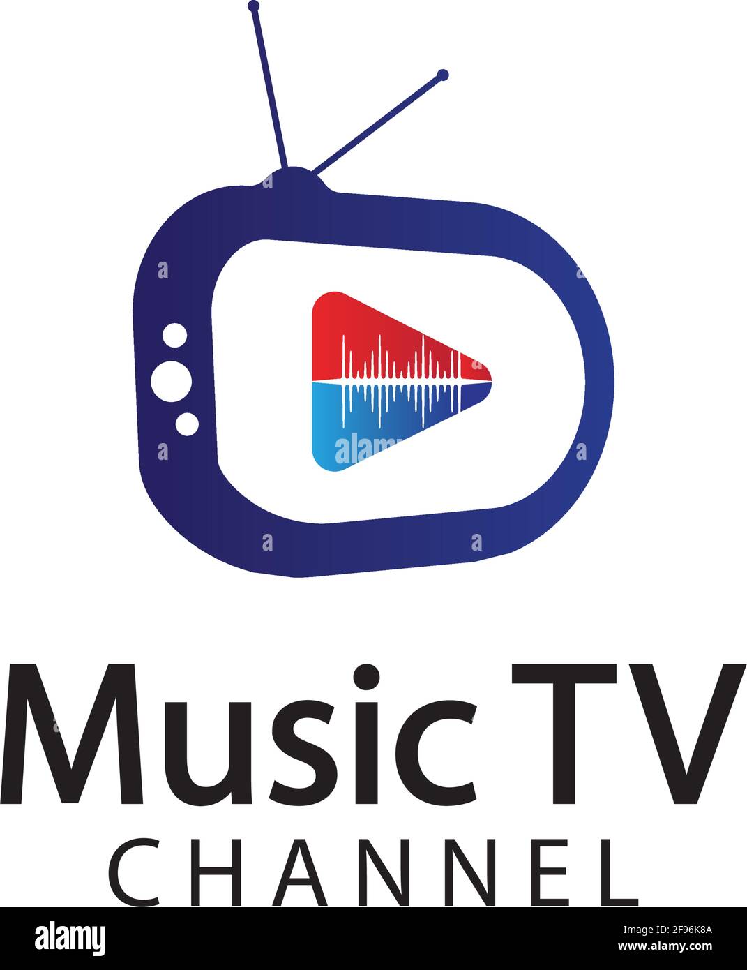 Music TV Logo Design Template.Music Channel Logo Template Design Vector, emblema, Design Concept, Creative Symbol, Icon Illustrazione Vettoriale