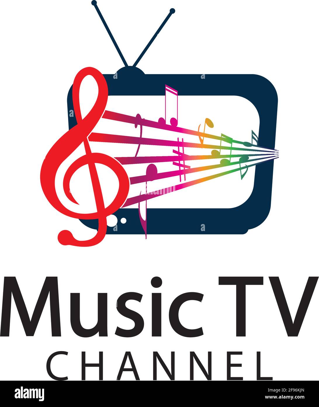 Music TV Logo Design Template.Music Channel Logo Template Design Vector, emblema, Design Concept, Creative Symbol, Icon Illustrazione Vettoriale