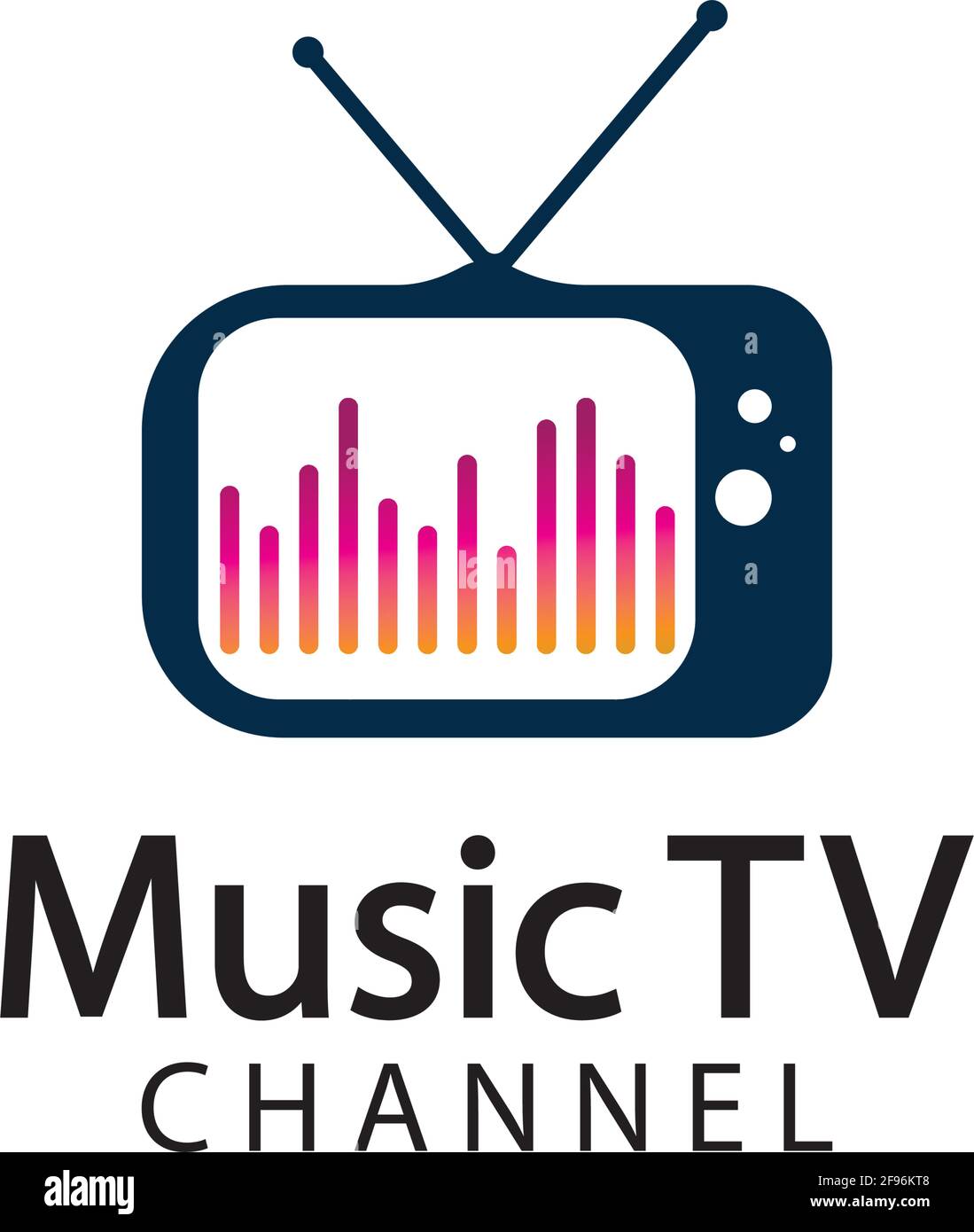 Music TV Logo Design Template.Music Channel Logo Template Design Vector, emblema, Design Concept, Creative Symbol, Icon Illustrazione Vettoriale