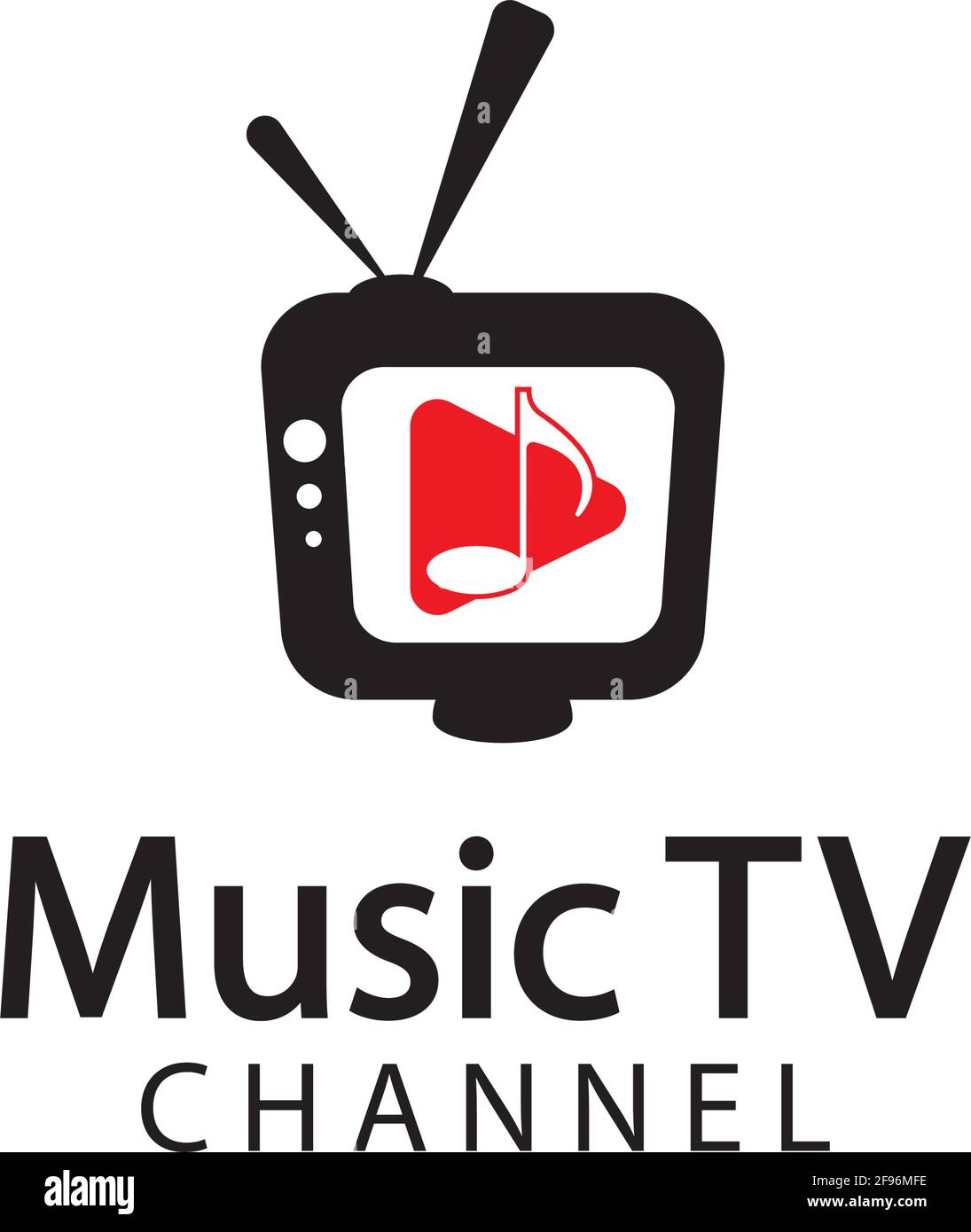 Music TV Logo Design Template.Music Channel Logo Template Design Vector, emblema, Design Concept, Creative Symbol, Icon Illustrazione Vettoriale