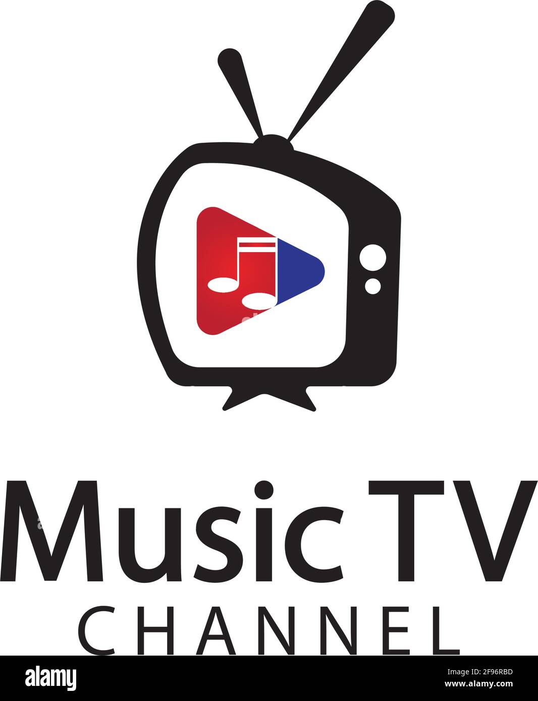 Music TV Logo Design Template.Music Channel Logo Template Design Vector, emblema, Design Concept, Creative Symbol, Icon Illustrazione Vettoriale
