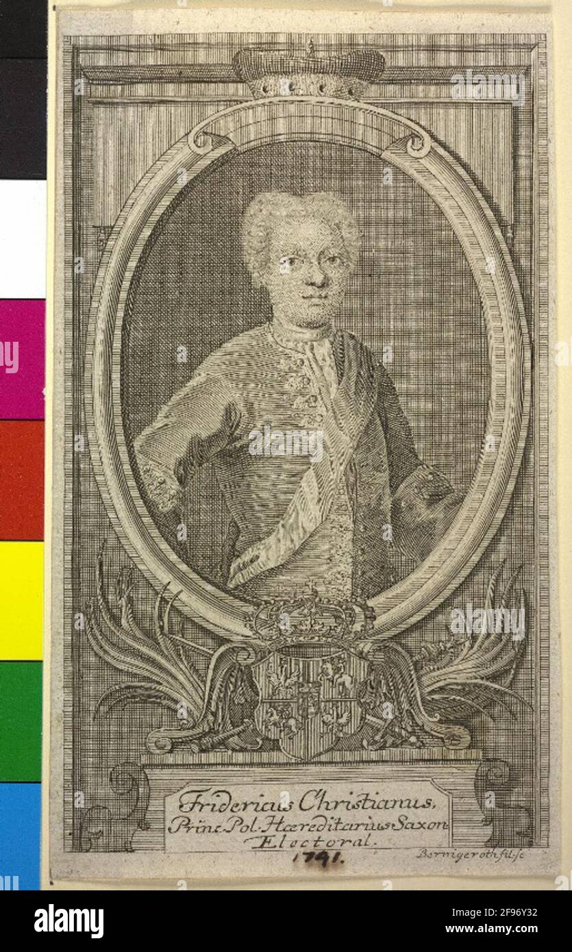 Friedrich Christian, Elettore di Sassonia Stecher: Bernigeroth, Johann MartiNdatting: 1735/1745 Foto Stock