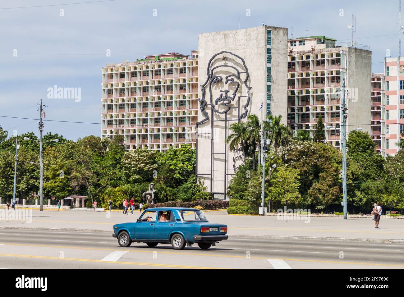 L'AVANA, CUBA - 21 FEBBRAIO 2016: Ritratto di che Guevara sul Ministero dell'interno su Plaza de la Revolucion. Foto Stock