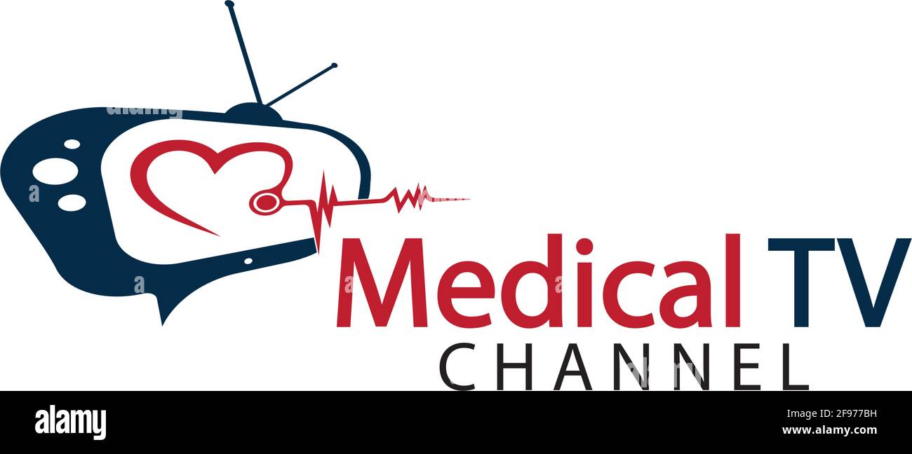 Icona del logo medico della televisione modello di disegno vettoriale, concetto di disegno, simbolo creativo, icona Illustrazione Vettoriale