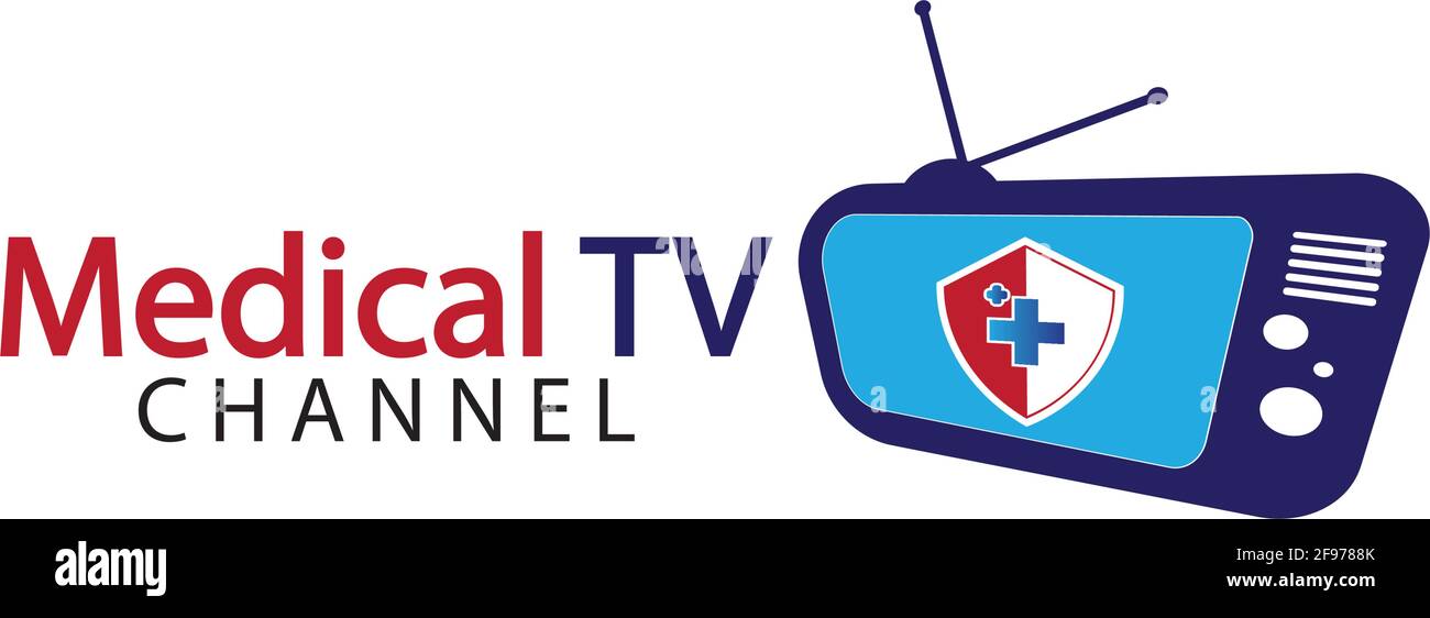 Icona del logo medico della televisione modello di disegno vettoriale, concetto di disegno, simbolo creativo, icona Illustrazione Vettoriale
