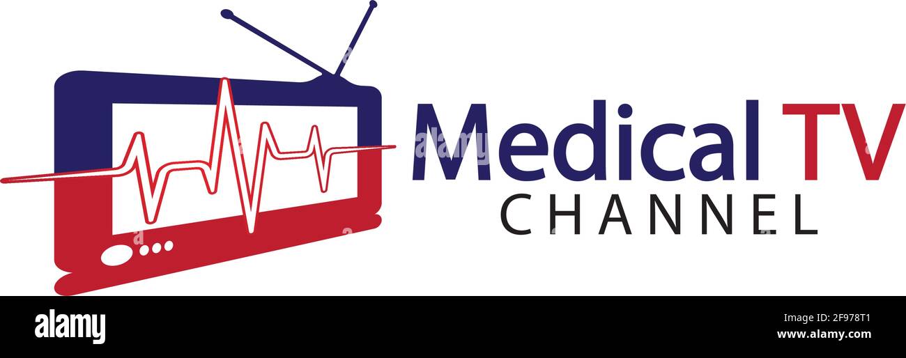 Icona del logo medico della televisione modello di disegno vettoriale, concetto di disegno, simbolo creativo, icona Illustrazione Vettoriale
