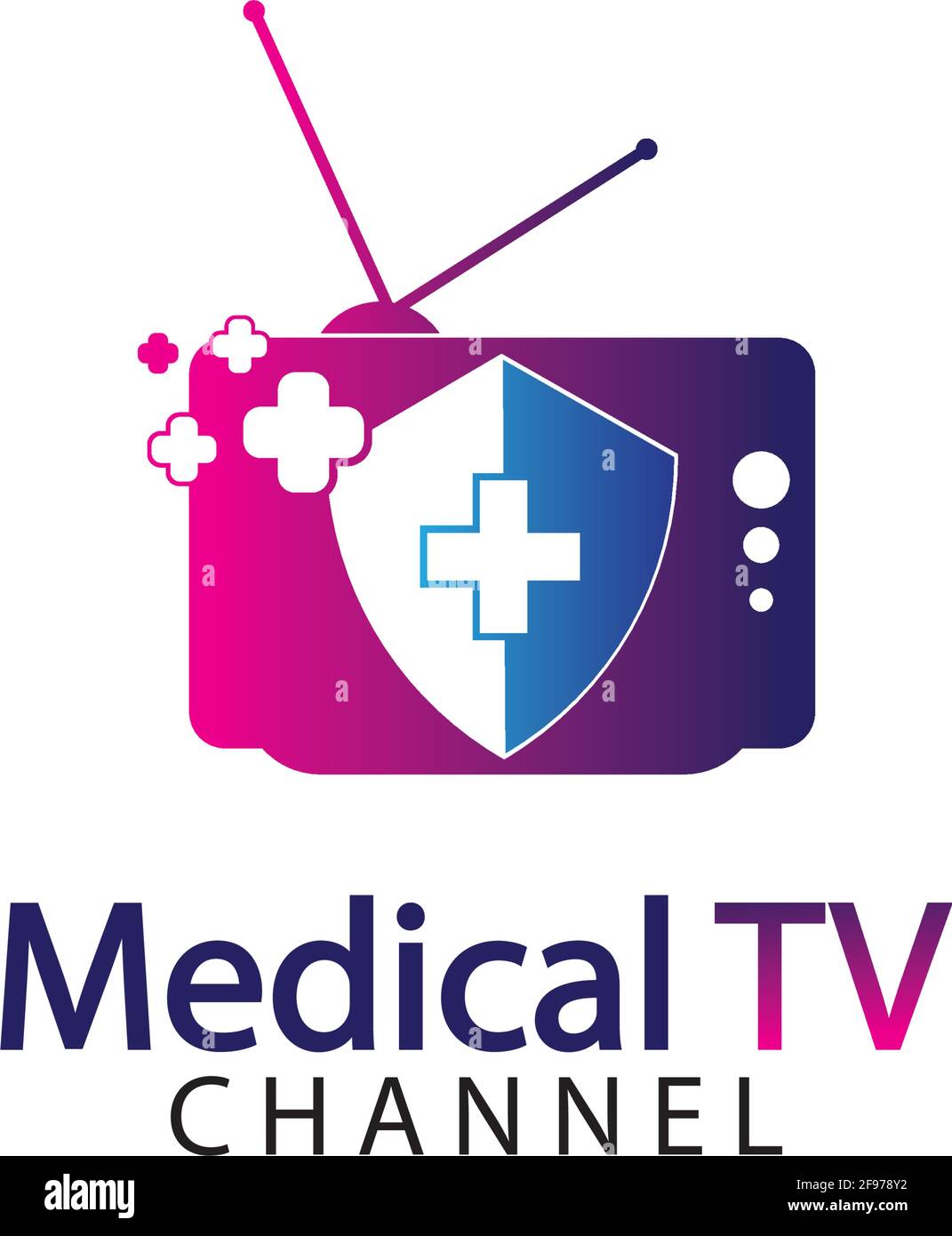 Icona del logo medico della televisione modello di disegno vettoriale, concetto di disegno, simbolo creativo, icona Illustrazione Vettoriale