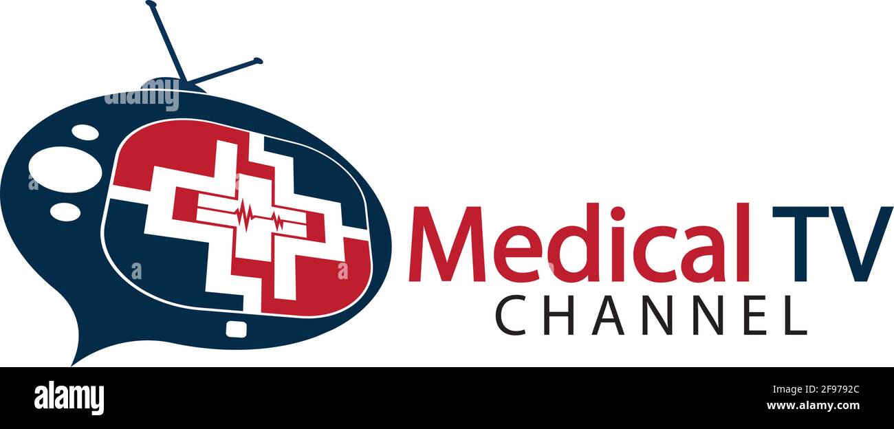 Icona del logo medico della televisione modello di disegno vettoriale, concetto di disegno, simbolo creativo, icona Illustrazione Vettoriale