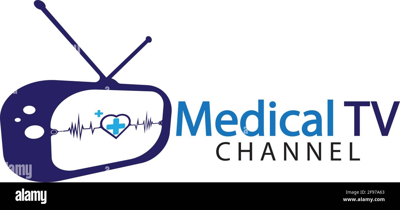 Icona del logo medico della televisione modello di disegno vettoriale, concetto di disegno, simbolo creativo, icona Illustrazione Vettoriale