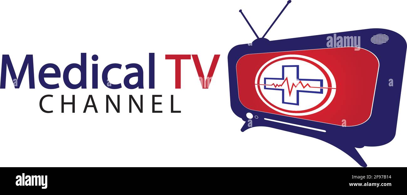 Icona del logo medico della televisione modello di disegno vettoriale, concetto di disegno, simbolo creativo, icona Illustrazione Vettoriale