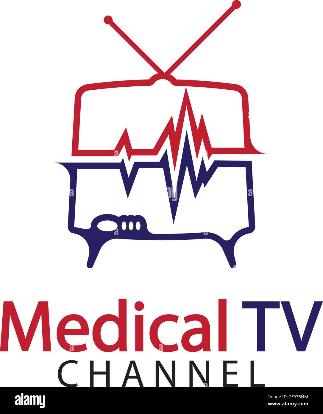 Icona del logo medico della televisione modello di disegno vettoriale, concetto di disegno, simbolo creativo, icona Illustrazione Vettoriale